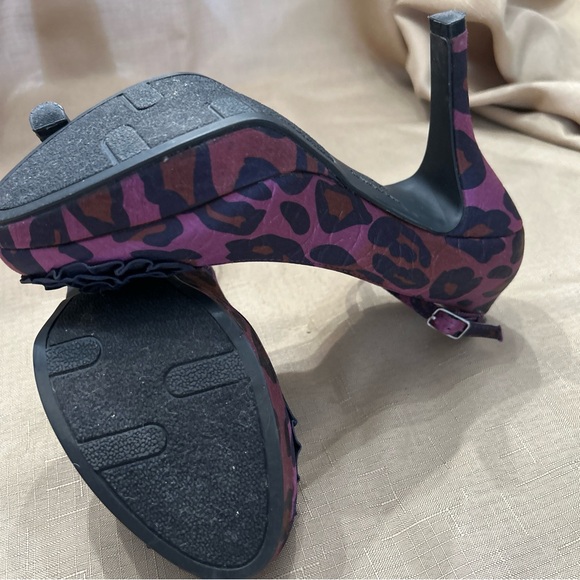 Purple Animal Print Platform Heels sz 7.5 - Picture 6 of 7